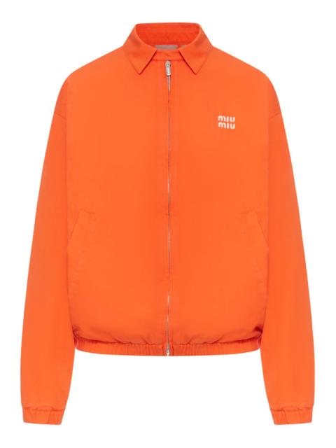 Miu Miu Miu Miu Women Cotton Poplin Bomber Jacket With Logo