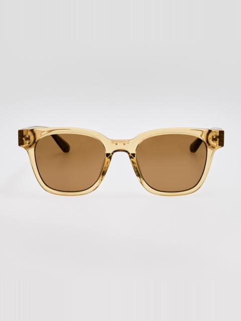 LINDA FARROW Sanchez Sunglasses in Khaki and Gold