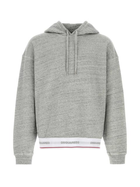 DSQUARED2 Dsquared Men Melange Grey Cotton Oversize Sweatshirt