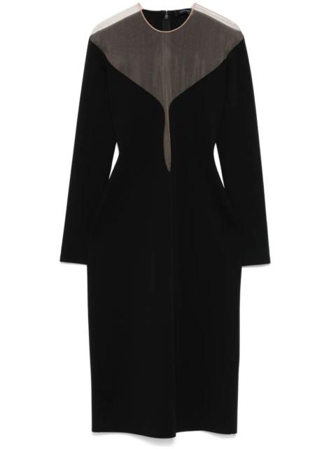 MUGLER Deep Neck Fit Midi Dress By Mugler