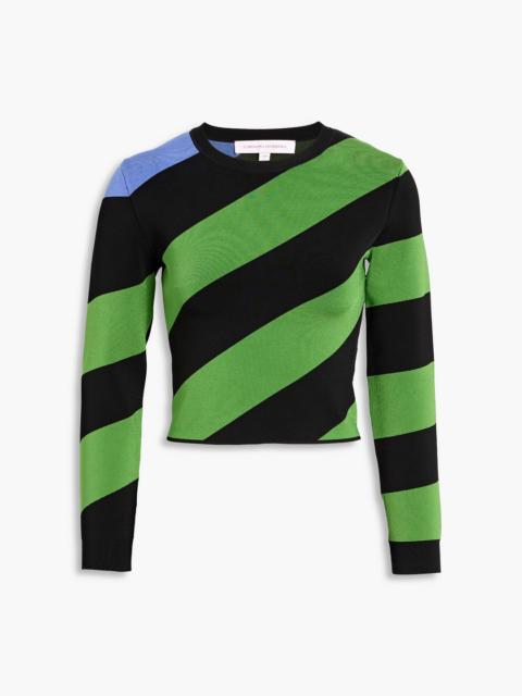 CAROLINA HERRERA Striped stretch-knit top