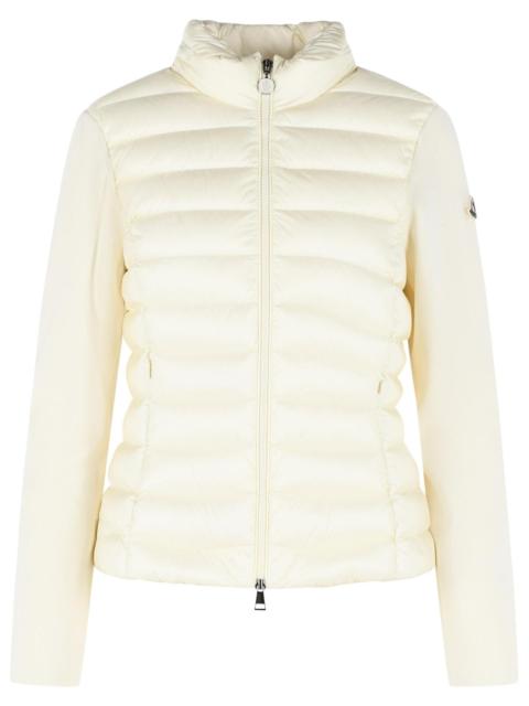 Moncler Moncler Padded Virgin Wool Cardigan With Ivory White Zip Women