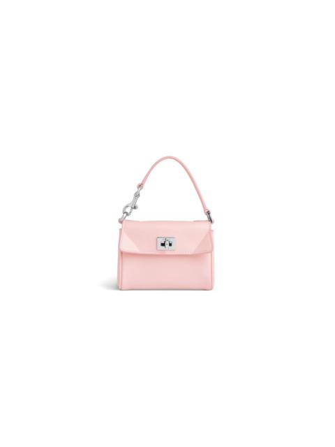 BALENCIAGA Women's Rodeo Micro Bag Charm in Suede Pink