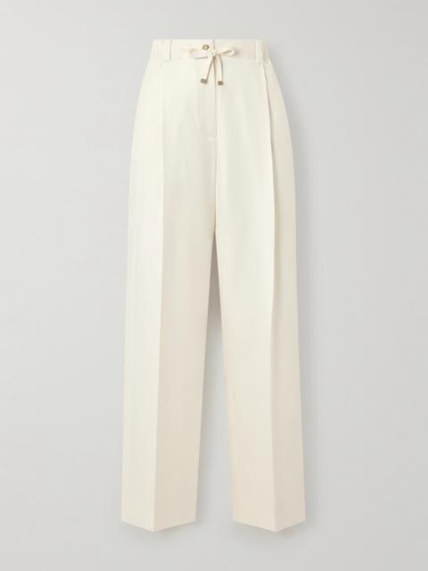Moncler Pleated Wool-gabardine Wide-leg Pants