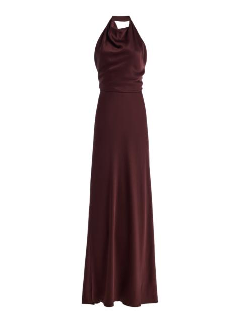 SIMKHAI Reannon Draped Gown burgundy