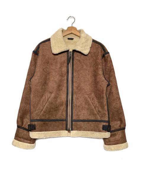 Other Designers Vintage - Vintage House of Blue Sheepskin Sherpa Leather Coat/Jacket