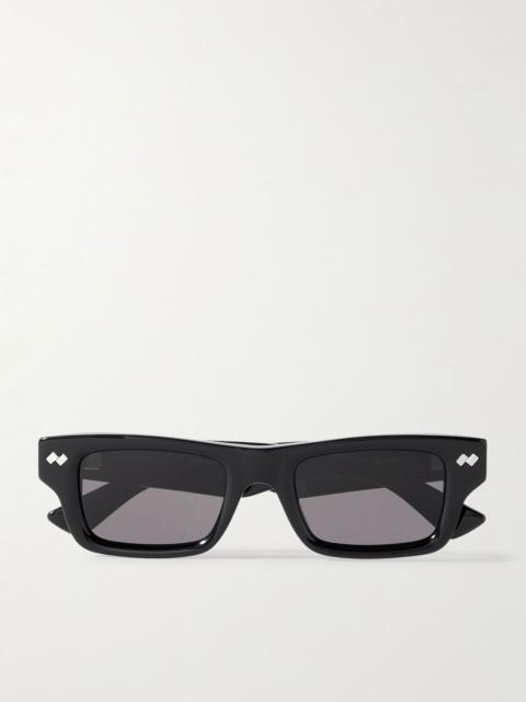 Bottega Veneta Ribbon Stud Square-Frame Recycled-Acetate Sunglasses Gray