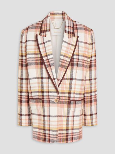 Zimmermann Checked linen and cotton-blend blazer