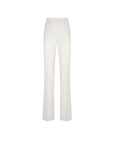 TOM FORD SHADOW STRIPE WOOL SILK TAILORED STRAIGHT PANTS