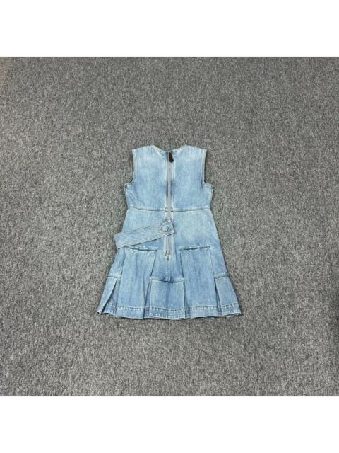 Louis Vuitton Louis Vuitton logo leather patch sleeveless denim dress