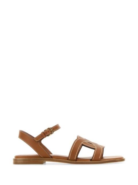 Tod's Woman Caramel Leather Sandals