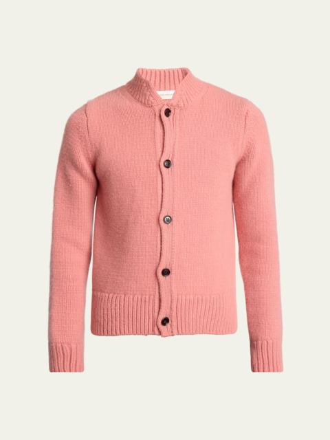 Dries Van Noten Men's Mock Neck Knit Cardigan