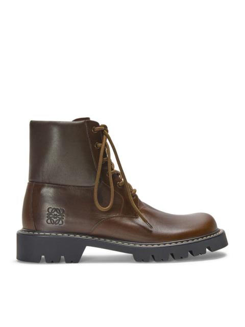 Loewe Men Sierrain Military Ankle Boots Vegetable Tanned Calfskin