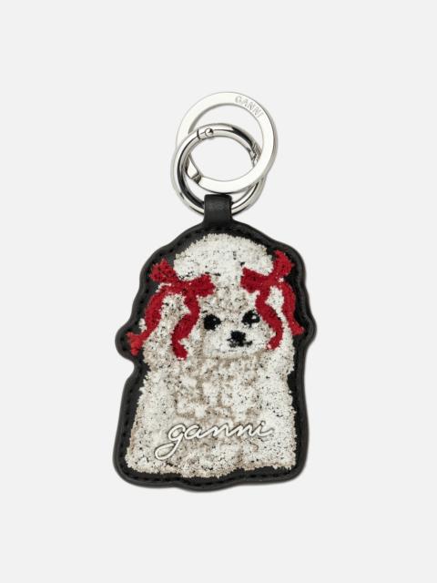 GANNI JOY DOG BOW KEYRING