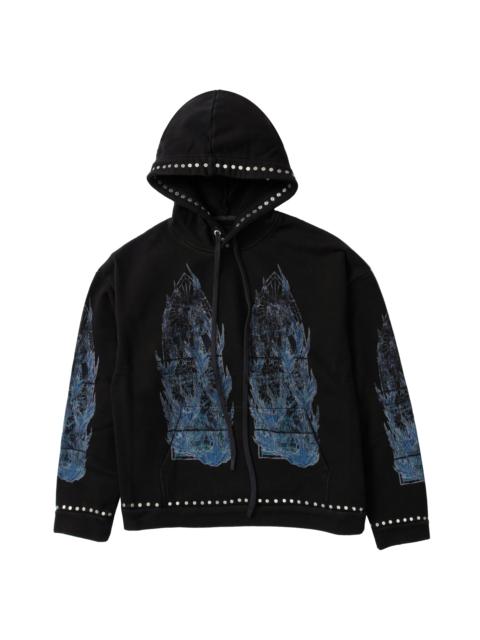 WHO DECIDES WAR FLAME GLASS HOODED PULLOVER