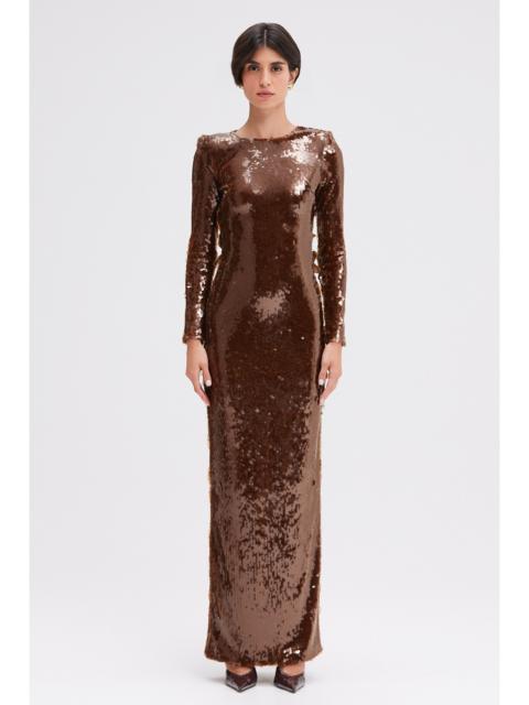 PatBO SEQUIN LONG SLEEVE GOWN (RUNWAY)