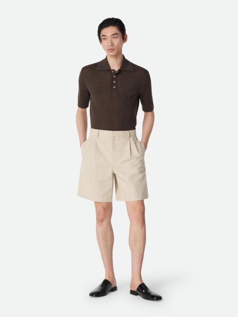 Bottega Veneta Cotton And Linen Twill Shorts