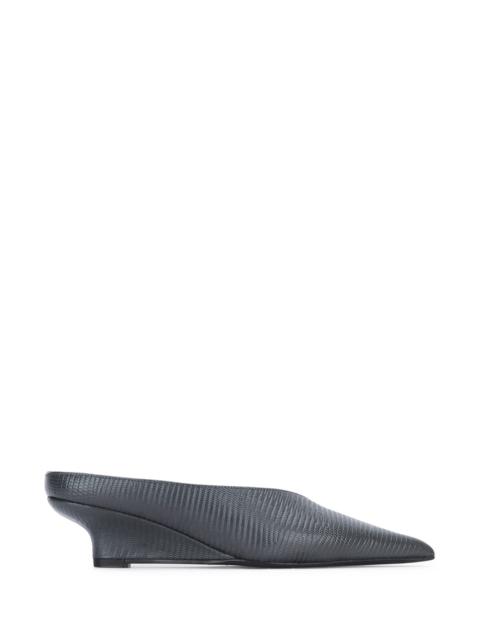 Totême Toteme Women Sharp Lizard-Embossed Wedge Mules
