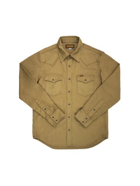 Iron Heart IHSH-426-KHA 12oz Military Moleskin Western Shirt - Khaki