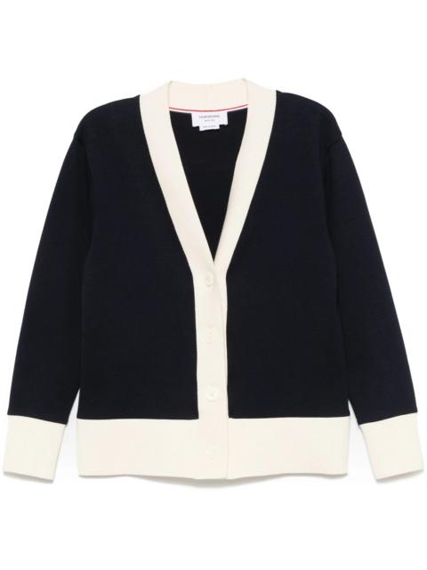 Thom Browne Solid Double Face Knit Oversized Cardigan Women