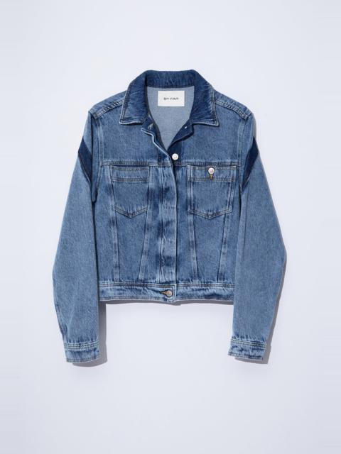 BY FAR D DENIM REGULAR JACKET STONE WASH COTTON