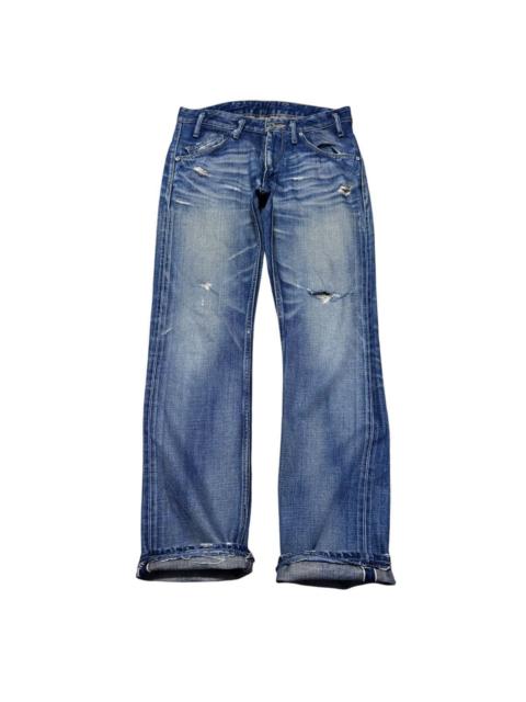 Other Designers Mr. Olive - Mr Olive Distressed Denim Selvedge Jeans