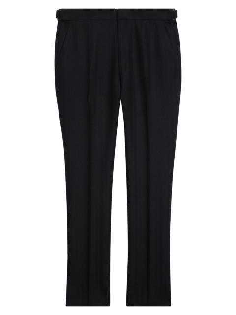 TOM FORD TOM FORD Flat Front Wool Herringbone Trousers in Naa Black at Nordstrom