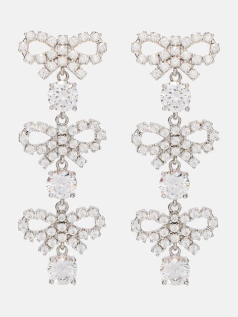 self-portrait Crystal-embellished drop earrings