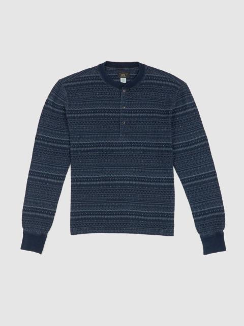 RRL by Ralph Lauren Double RL Long Sleeve Indigo Jack Henley