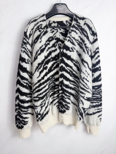 SAINT LAURENT Saint Laurent FW14 Runway Black And White Cardigan