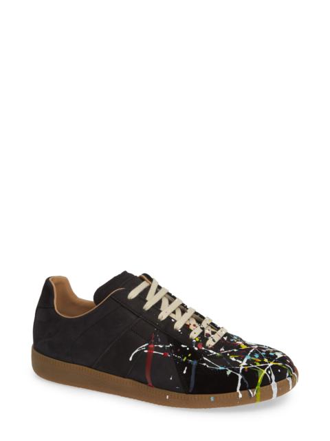 Maison Margiela Maison Margiela Replica Paint Splatter Sneaker in Black/Paint at Nordstrom