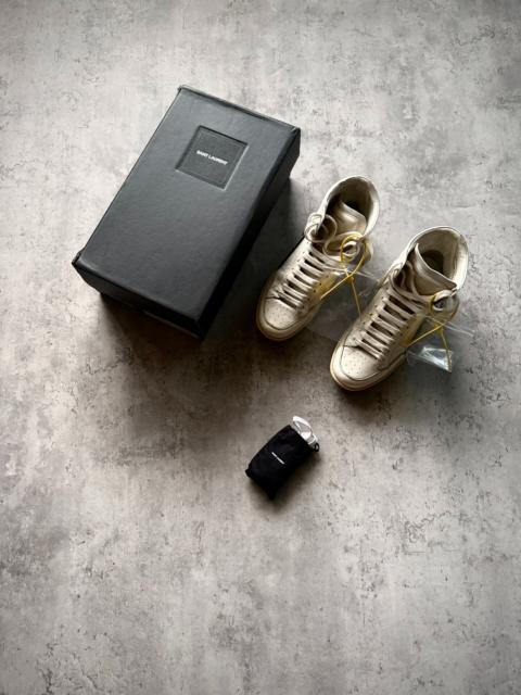 SAINT LAURENT Saint Laurent Paies 16AW White Black Star Stud High-Top Sneakers by Hedi Slimane