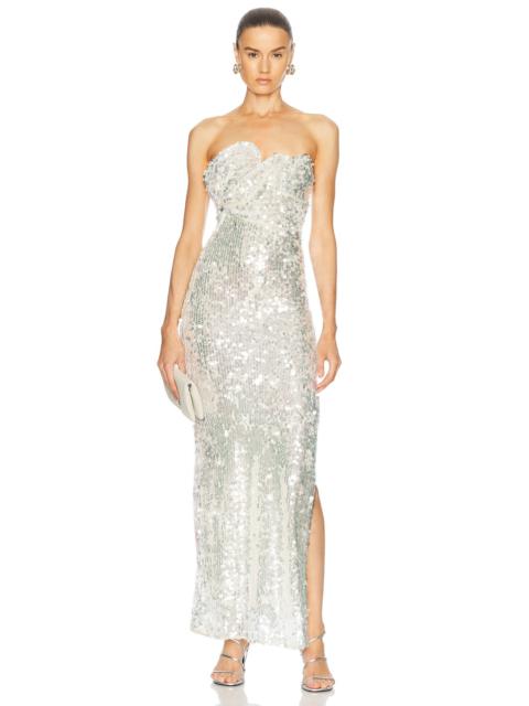 Opaline Sequin Strapless Gown