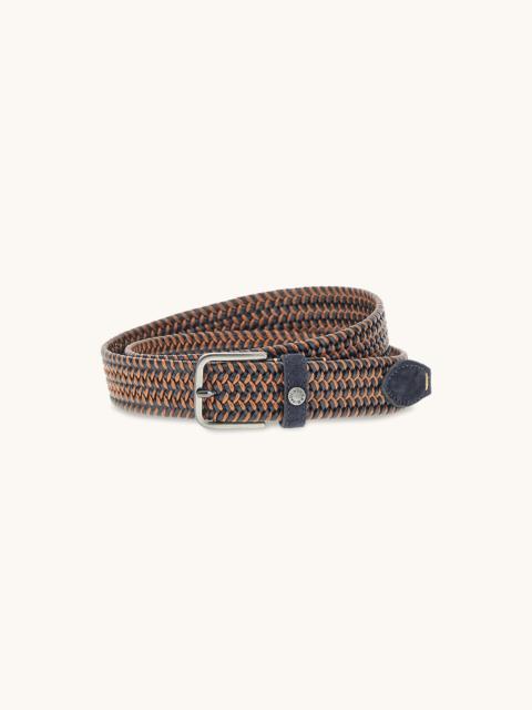 Paul & Shark ELASTIC BRAIDED LEATHER BELT WITH SUEDE FINISHES