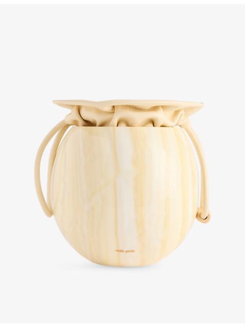 Cult Gaia Mona Acrylic And Leather Wristlet Bag