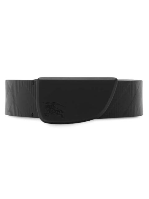 Burberry Burberry EKD Debossed Leather Shield Belt