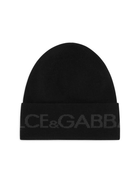 logo-intarsia beanie