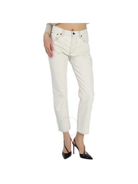 Saint Laurent Ladies Off White Authentic Denim Jeans