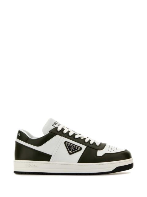 Prada Prada Men Two-Tone Leather Downtown Sneakers