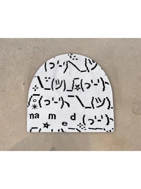 Other Designers Y2K White Kpop Gothic Cute Symbol Beanies OOTD Stylish Hat Cute Embroidery Cap Adult Kid