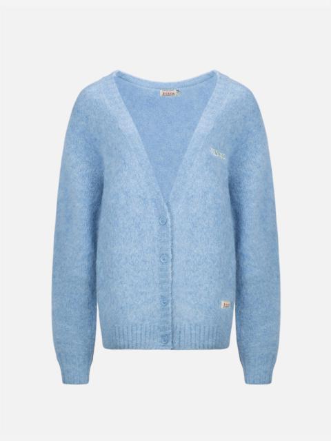 EVISU LOGO BADGE FLUFFY CARDIGAN