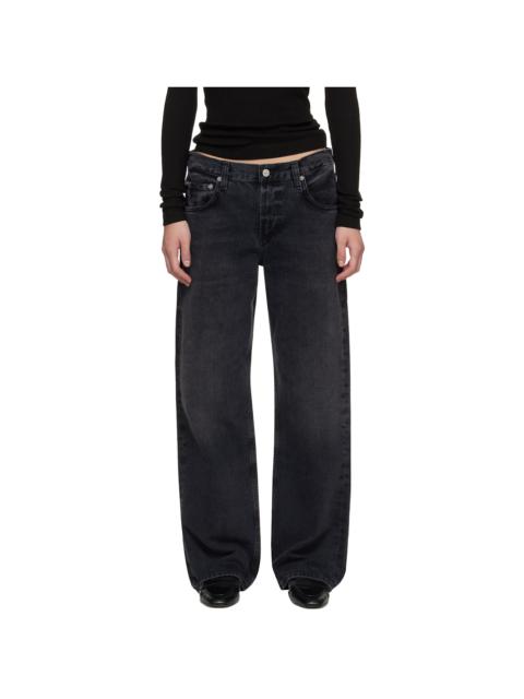Citizens of Humanity Black Linz Easy Straight Jeans