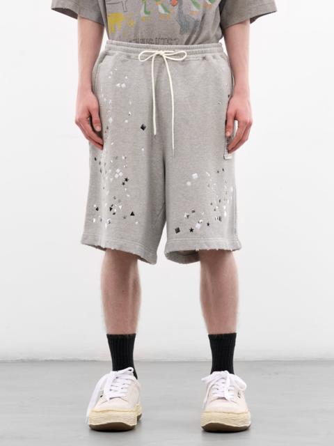 Maison MIHARAYASUHIRO Gray Studded Distressed Sweat Shorts