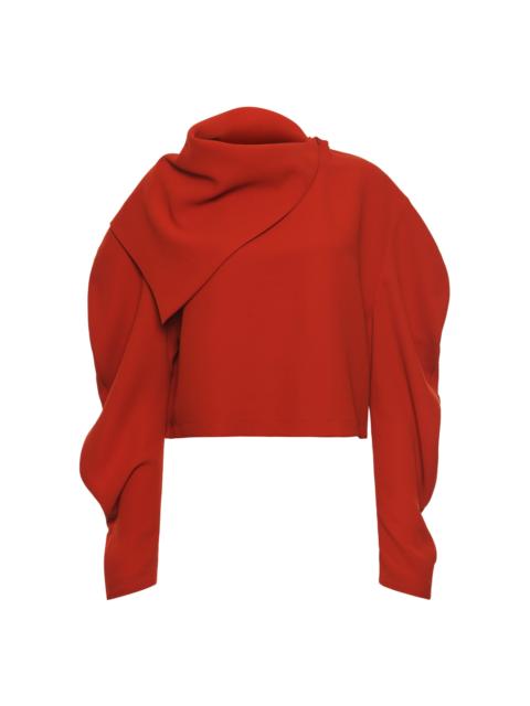 A.W.A.K.E. MODE Draped Crepe Top red