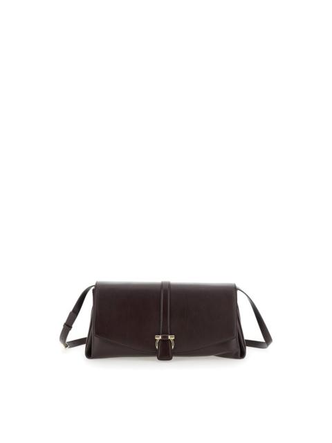 FERRAGAMO Ferragamo Bordeaux Crossbody Bag With Gancini Buckle Detail In Leather