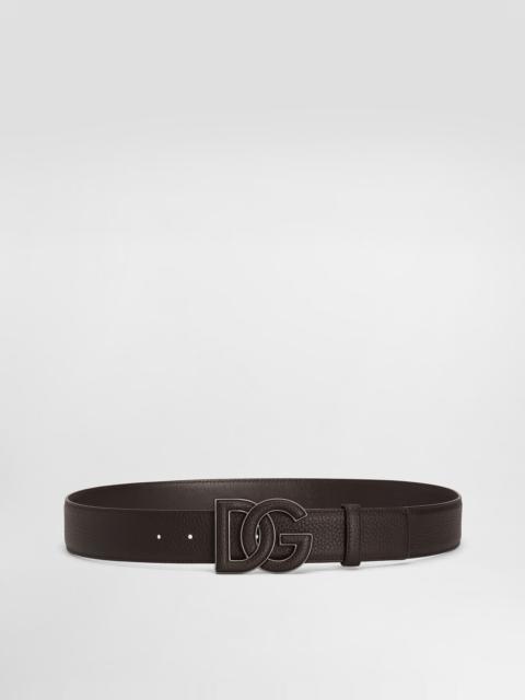 Dolce & Gabbana Deerskin-print calfskin belt with logo print
