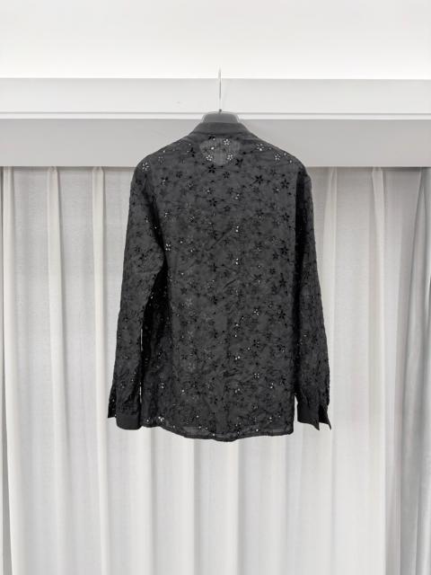 SAINT LAURENT Saint Laurent SLP Authentic Black Embroidered Mesh Shirt 
