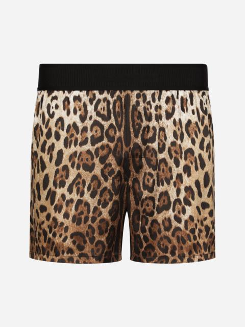 Dolce & Gabbana Leopard-print silk shorts
