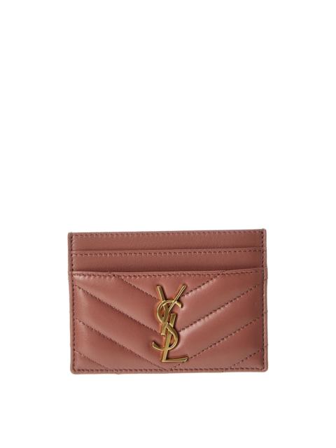 SAINT LAURENT Saint Laurent Monogram Matelasse Leather Card Holder