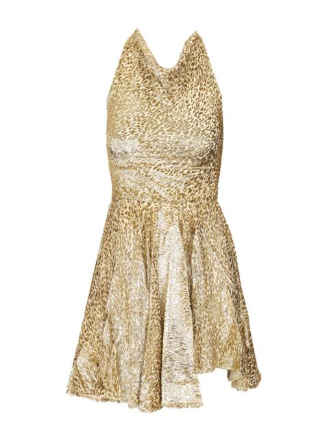 self-portrait Gold Fil Coup� Mini Dress Dresses Gold
